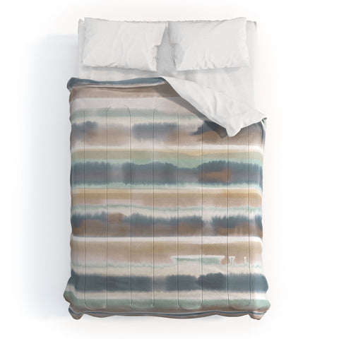 Jacqueline Maldonado Watercolor Stripes Earthy Comforter