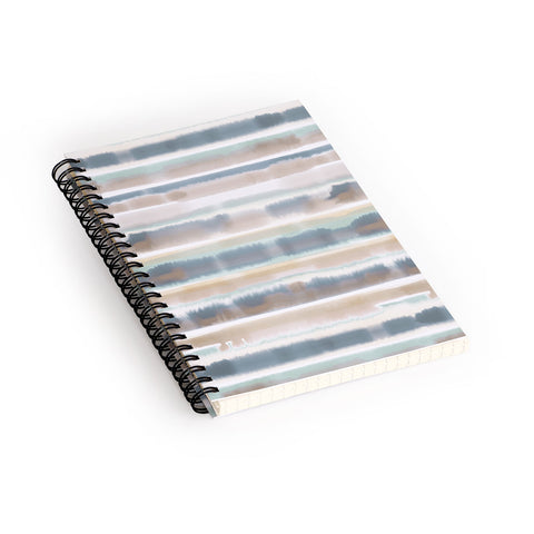 Jacqueline Maldonado Watercolor Stripes Earthy Spiral Notebook