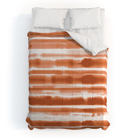 Jacqueline Maldonado Watercolor Stripes Orange Comforter