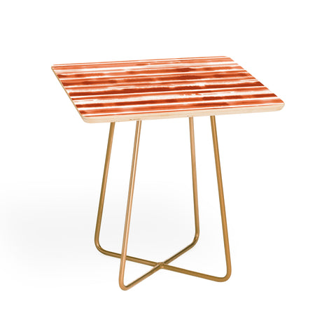 Jacqueline Maldonado Watercolor Stripes Orange Side Table