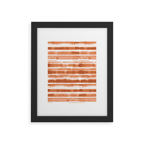 Jacqueline Maldonado Watercolor Stripes Orange Framed Art Print