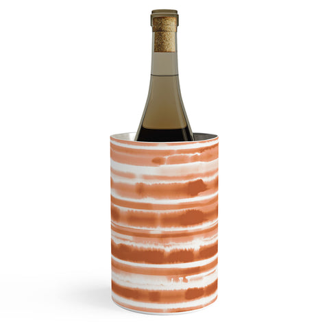 Jacqueline Maldonado Watercolor Stripes Orange Wine Chiller