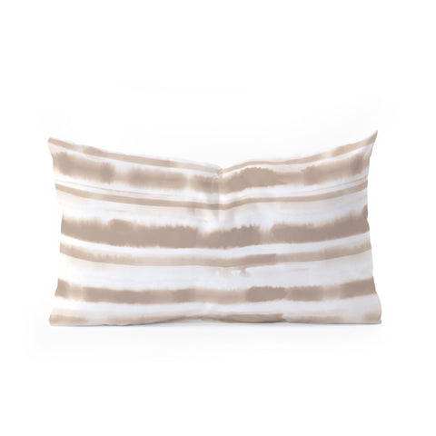 Jacqueline Maldonado Watercolor Stripes Taupe Oblong Throw Pillow