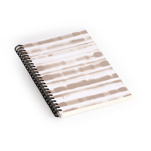 Jacqueline Maldonado Watercolor Stripes Taupe Spiral Notebook