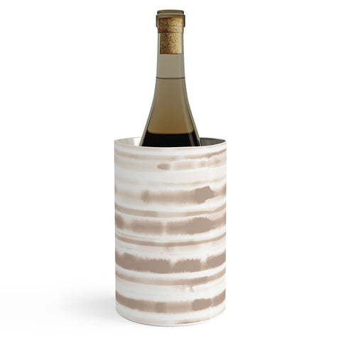 Jacqueline Maldonado Watercolor Stripes Taupe Wine Chiller