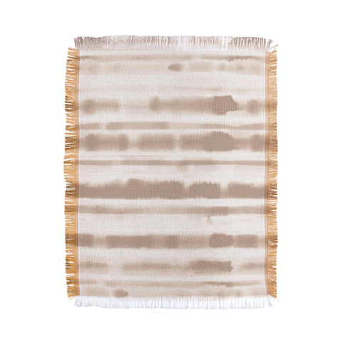 Jacqueline Maldonado Watercolor Stripes Taupe Throw Blanket
