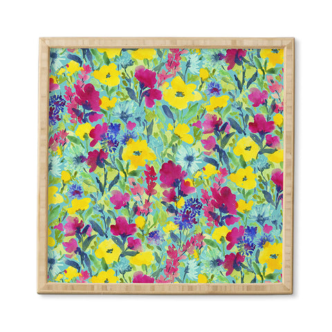 Jacqueline Maldonado Wild Garden Aqua Framed Wall Art