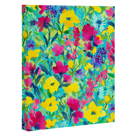 Jacqueline Maldonado Wild Garden Aqua Art Canvas