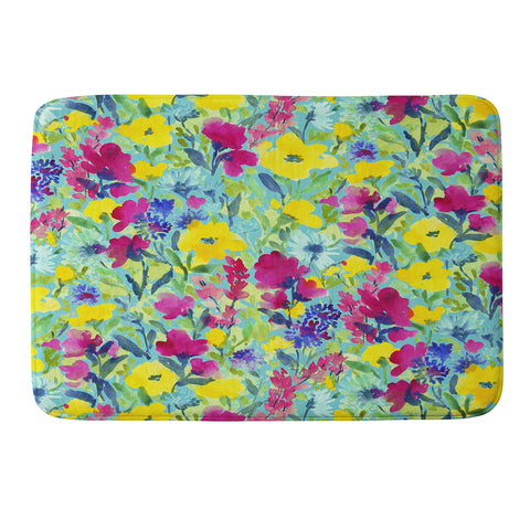 Jacqueline Maldonado Wild Garden Aqua Memory Foam Bath Mat