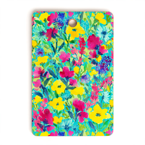Jacqueline Maldonado Wild Garden Aqua Cutting Board Rectangle