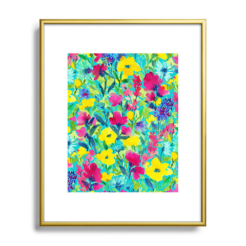 Jacqueline Maldonado Wild Garden Aqua Metal Framed Art Print