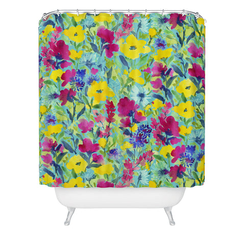 Jacqueline Maldonado Wild Garden Aqua Shower Curtain