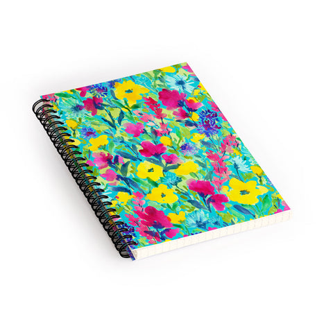 Jacqueline Maldonado Wild Garden Aqua Spiral Notebook