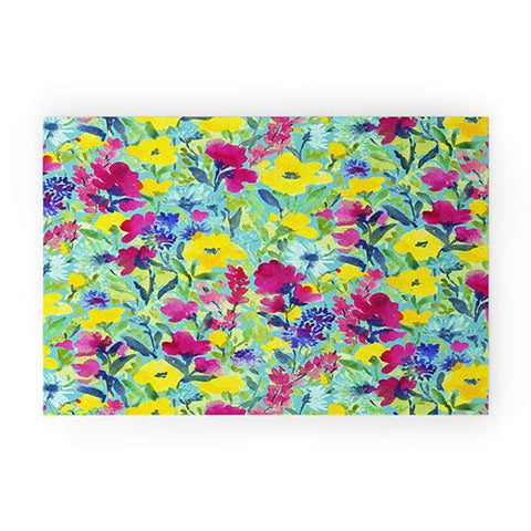 Jacqueline Maldonado Wild Garden Aqua Welcome Mat