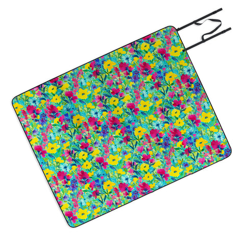 Jacqueline Maldonado Wild Garden Aqua Picnic Blanket