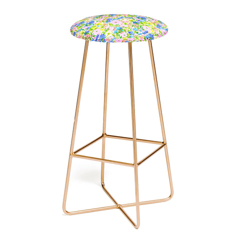 Jacqueline Maldonado Wild Garden Pink Green Blue Bar Stool