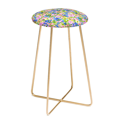 Jacqueline Maldonado Wild Garden Pink Green Blue Counter Stool