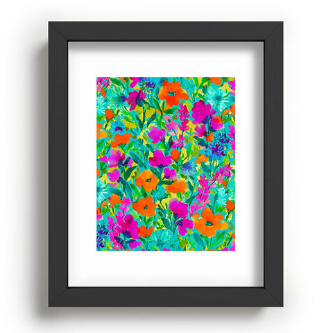 Jacqueline Maldonado Wild Garden Teal Recessed Framing Rectangle