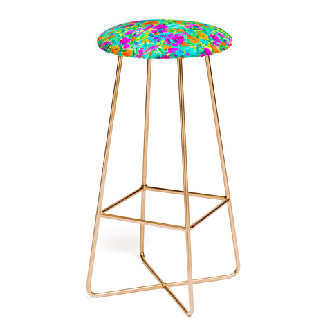 Jacqueline Maldonado Wild Garden Teal Bar Stool