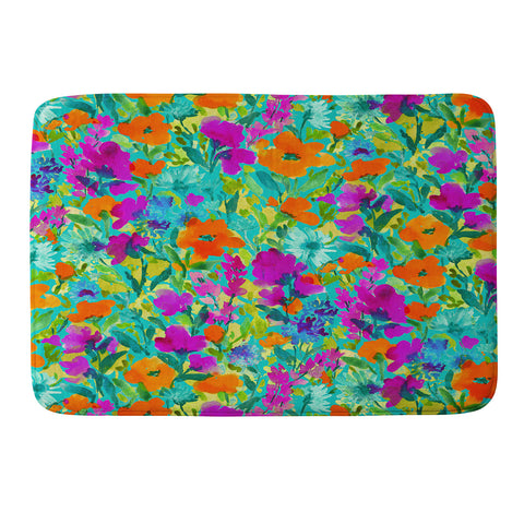 Jacqueline Maldonado Wild Garden Teal Memory Foam Bath Mat
