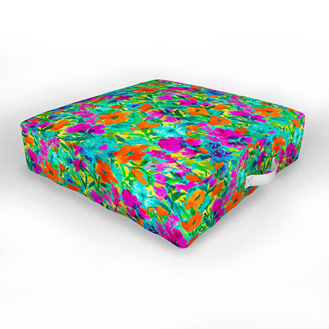 Jacqueline Maldonado Wild Garden Teal Outdoor Floor Cushion