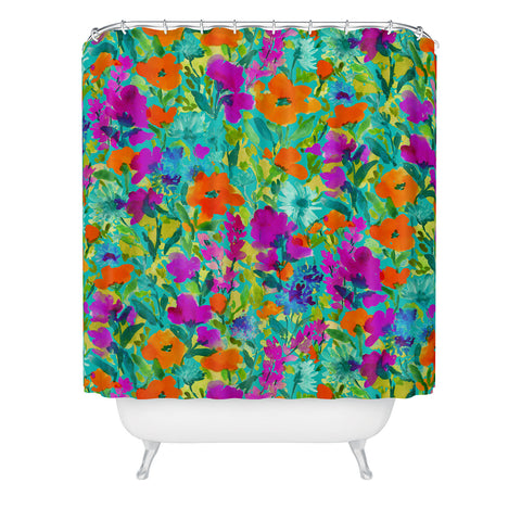 Jacqueline Maldonado Wild Garden Teal Shower Curtain