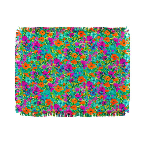 Jacqueline Maldonado Wild Garden Teal Throw Blanket