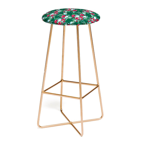 Jacqueline Maldonado Winter Birds Dark Green Bar Stool