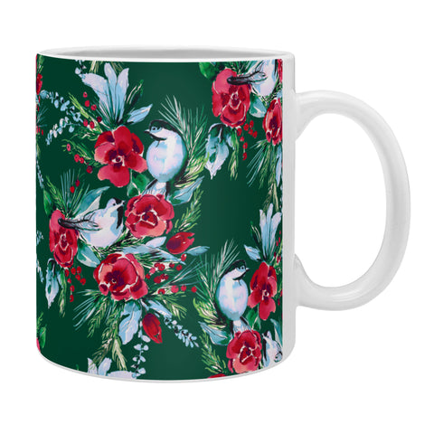 Jacqueline Maldonado Winter Birds Dark Green Coffee Mug