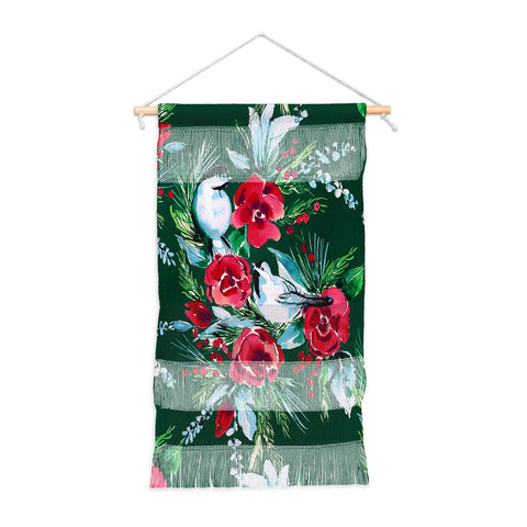 Jacqueline Maldonado Winter Birds Dark Green Wall Hanging Portrait