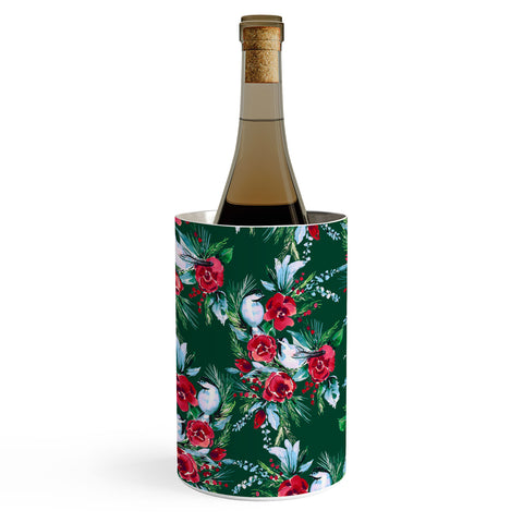 Jacqueline Maldonado Winter Birds Dark Green Wine Chiller