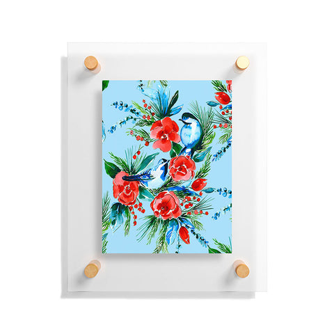 Jacqueline Maldonado Winter Birds Light Blue Floating Acrylic Print