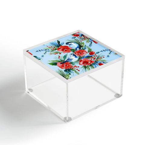 Jacqueline Maldonado Winter Birds Light Blue Acrylic Box