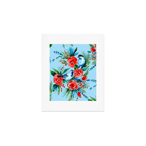 Jacqueline Maldonado Winter Birds Light Blue Art Print