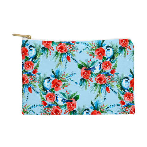 Jacqueline Maldonado Winter Birds Light Blue Pouch