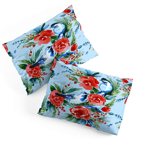 Jacqueline Maldonado Winter Birds Light Blue Pillow Shams