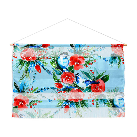 Jacqueline Maldonado Winter Birds Light Blue Wall Hanging Landscape