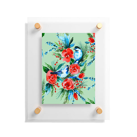 Jacqueline Maldonado Winter Birds Light Green Floating Acrylic Print