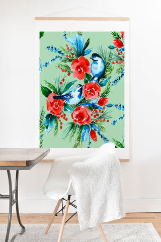 Jacqueline Maldonado Winter Birds Light Green Art Print And Hanger