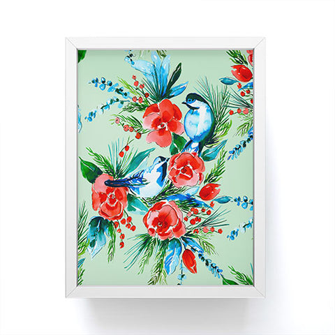 Jacqueline Maldonado Winter Birds Light Green Framed Mini Art Print