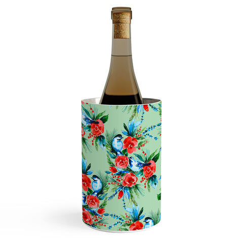 Jacqueline Maldonado Winter Birds Light Green Wine Chiller