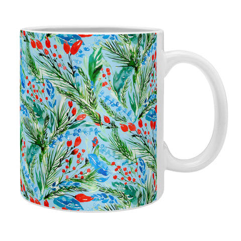 Jacqueline Maldonado Winter Floral Light Blue Coffee Mug