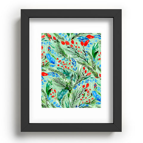 Jacqueline Maldonado Winter Floral Light Green Recessed Framing Rectangle