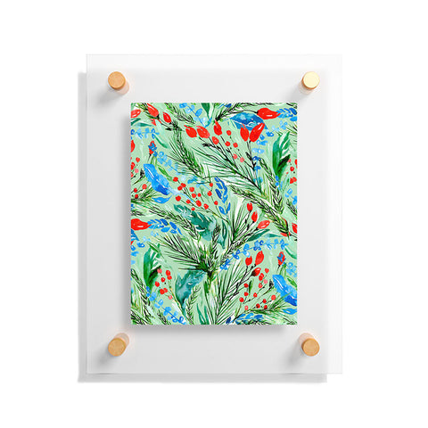Jacqueline Maldonado Winter Floral Light Green Floating Acrylic Print