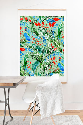 Jacqueline Maldonado Winter Floral Light Green Art Print And Hanger