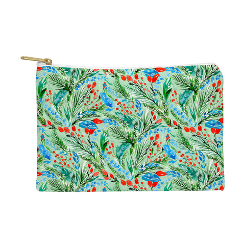Jacqueline Maldonado Winter Floral Light Green Pouch