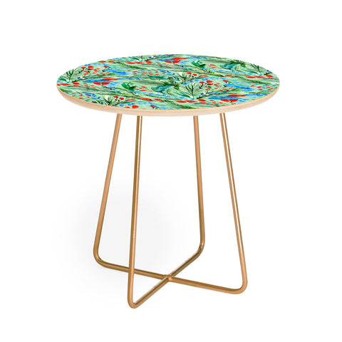 Jacqueline Maldonado Winter Floral Light Green Round Side Table