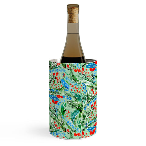 Jacqueline Maldonado Winter Floral Light Green Wine Chiller
