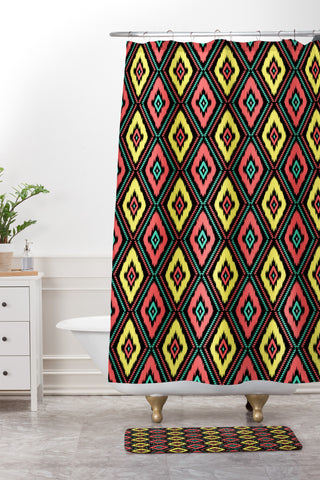 Jacqueline Maldonado Zig Zag Ikat 1 Shower Curtain And Mat