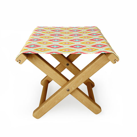 Jacqueline Maldonado Zig Zag Ikat White Folding Stool